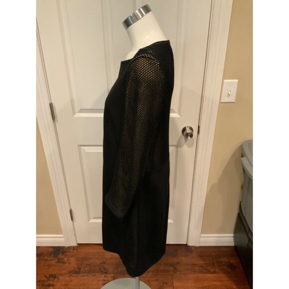 Akris Punto Black Long Mesh Sleeve Shift  Dress Size 12 - Picture 5 of 7
